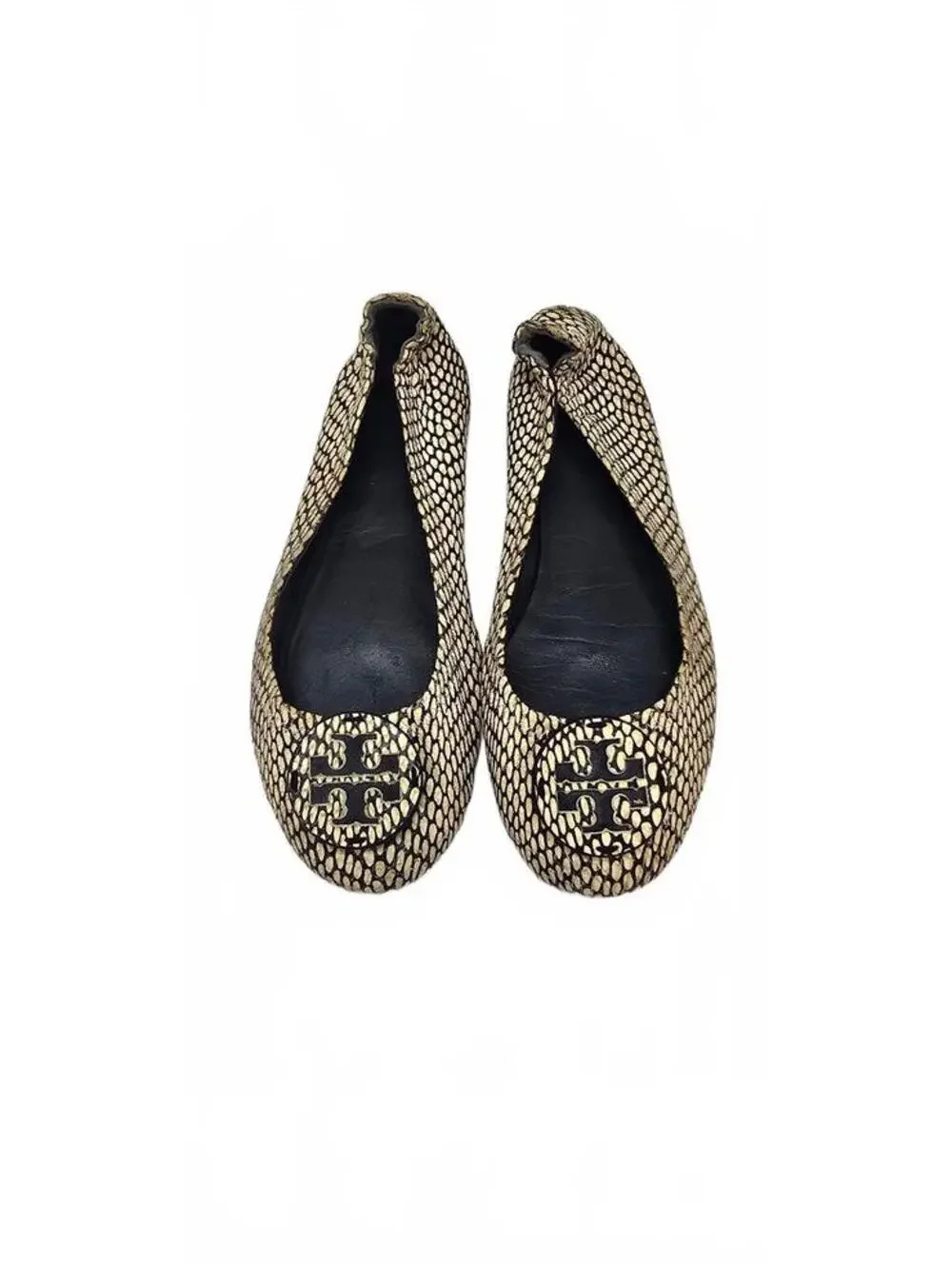 Tory Burch Reva Snake Print Leather Ballet Flats